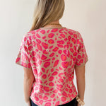 Sequins Covered Leopard Sweater - Pink