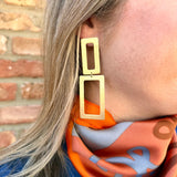 Sheila Fajl Double Rectangle Earrings 3.5