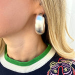 Sheila Fajl Silver Brooke Hoops 1.5