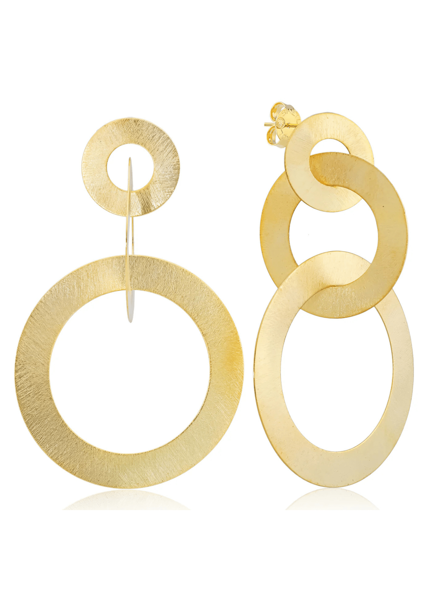 Sheila Fajl Tri - Circle Brushed Earrings