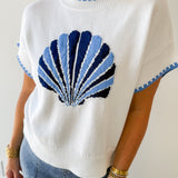 Shell Patterned Knit Top