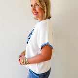 Shell Patterned Knit Top