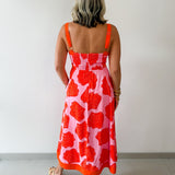 Shell Print with Square Neck Midi Dress