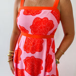 Shell Print with Square Neck Midi Dress