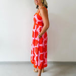 Shell Print with Square Neck Midi Dress