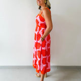 Shell Print with Square Neck Midi Dress