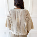 Shimmer Knit Sweater- Cream