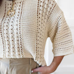 Shimmer Knit Sweater- Cream