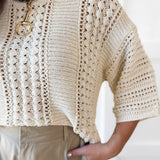Shimmer Knit Sweater- Cream