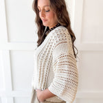 Shimmer Knit Sweater- Cream