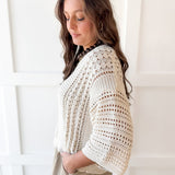 Shimmer Knit Sweater- Cream