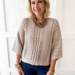 Shimmer Knit Sweater- Rose Silver