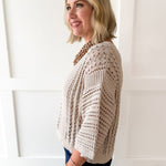 Shimmer Knit Sweater- Rose Silver