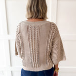 Shimmer Knit Sweater- Rose Silver