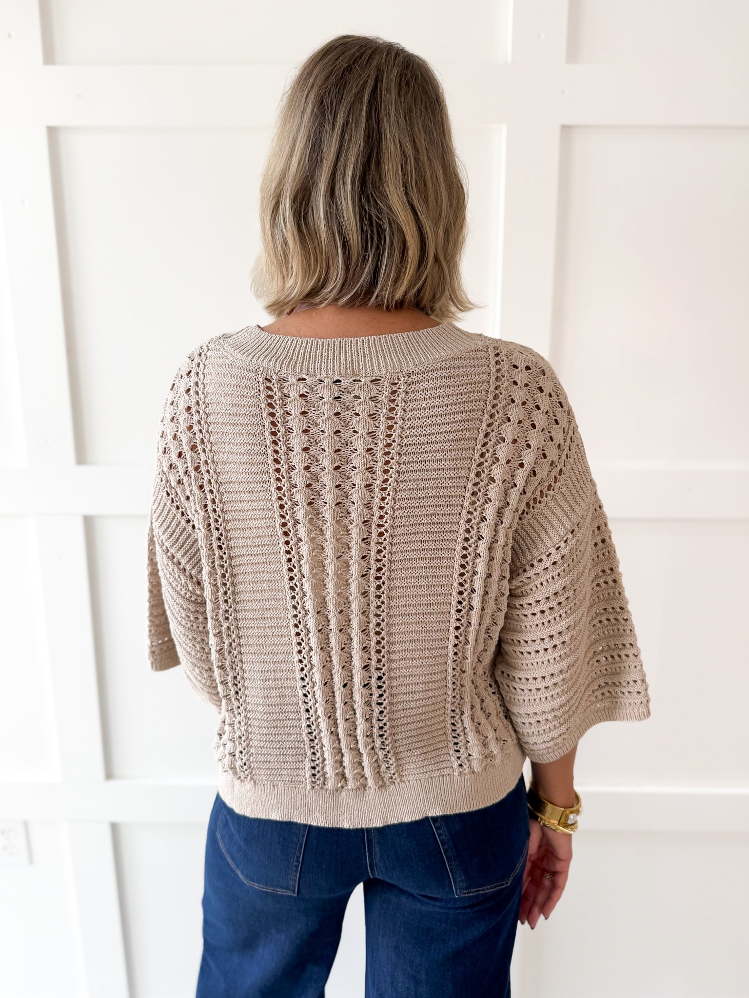 Shimmer Knit Sweater- Rose Silver