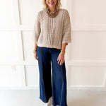 Shimmer Knit Sweater- Rose Silver