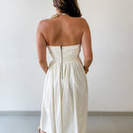 Shirred Detail Midi Dress