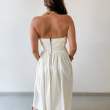 Shirred Detail Midi Dress