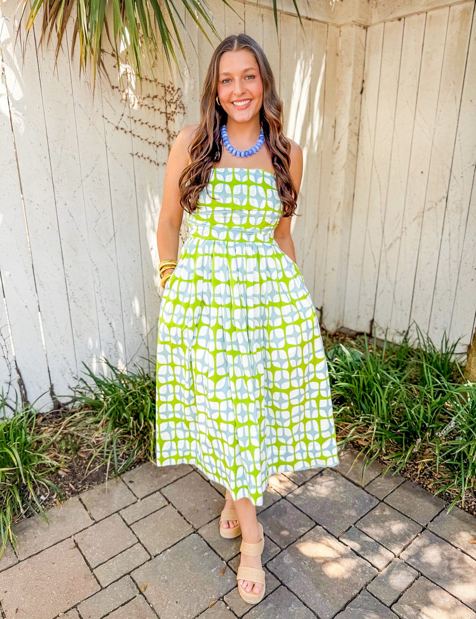 Shirred Detail Midi Dress