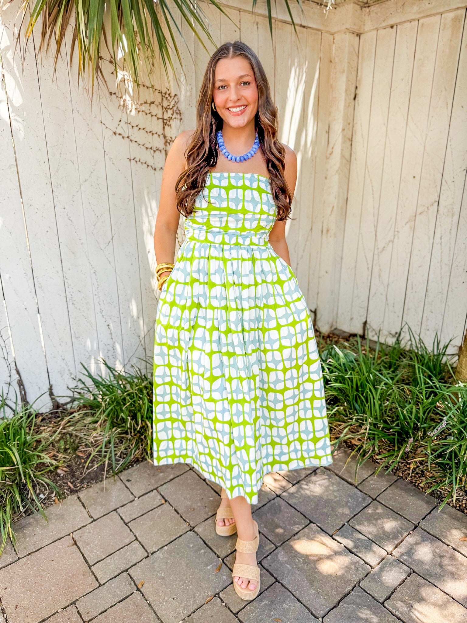 Shirred Detail Midi Dress