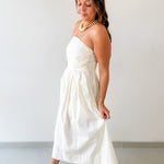 Shirred Detail Midi Dress