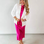 Shirred Sleeve Blazer - White