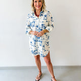Shirt Dress - Ivory/Multi