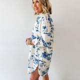 Shirt Dress - Ivory/Multi
