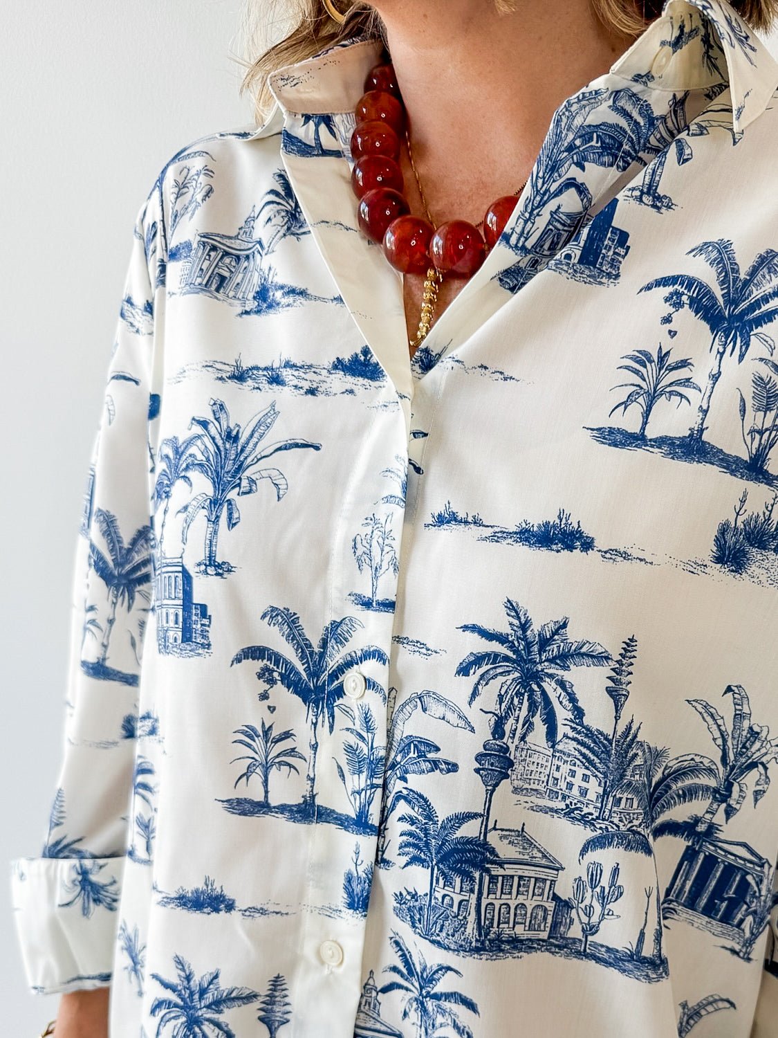 Shirt Dress - Ivory/Multi