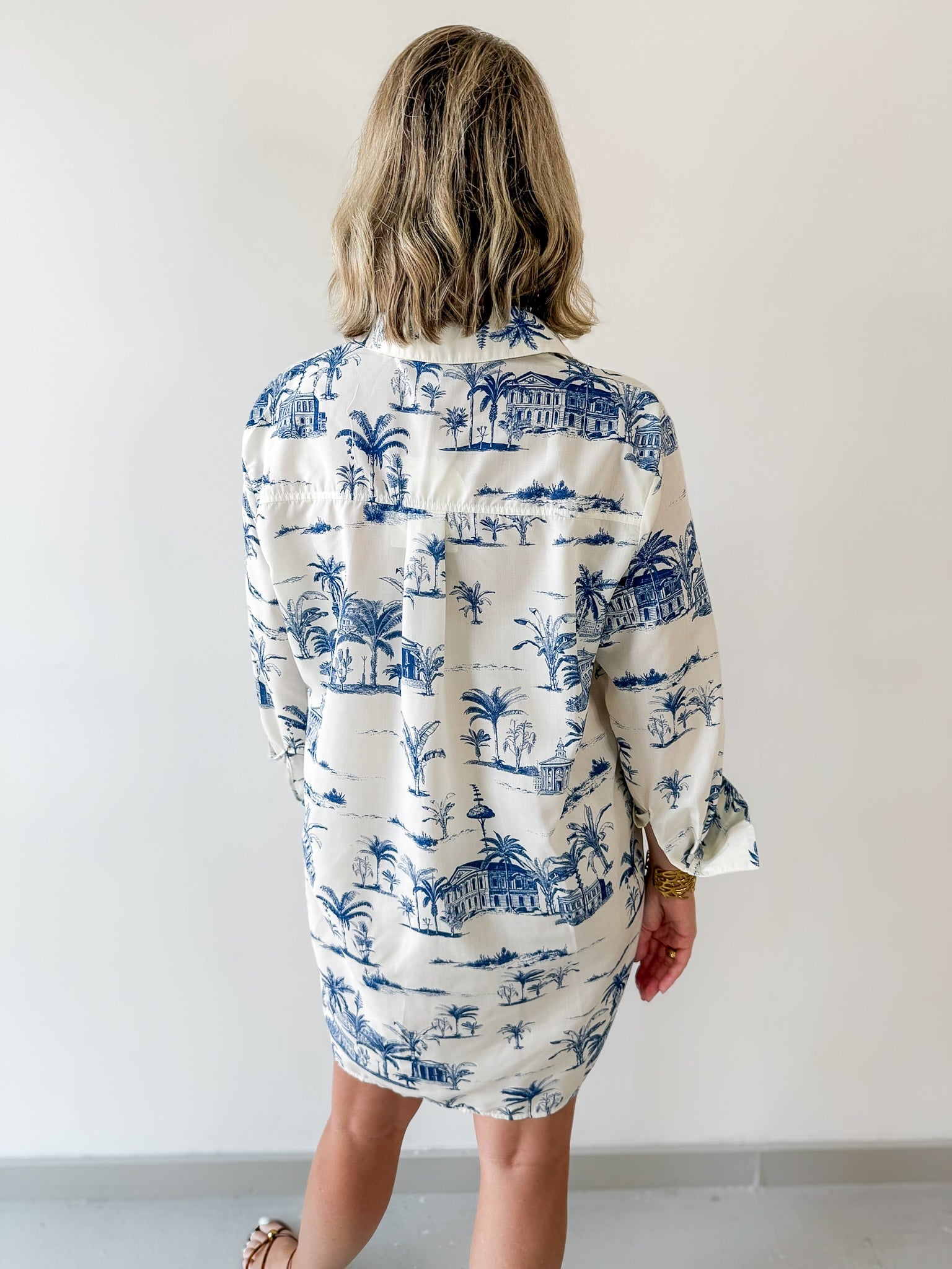 Shirt Dress - Ivory/Multi