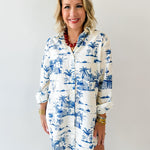 Shirt Dress - Ivory/Multi