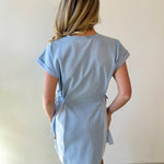 Short Sleeve Contrast Ruffle Dress