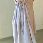 Short Sleeve Contrast Ruffle Dress