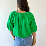 Short Sleeve Gathered Neck Top