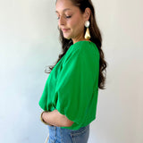 Short Sleeve Gathered Neck Top