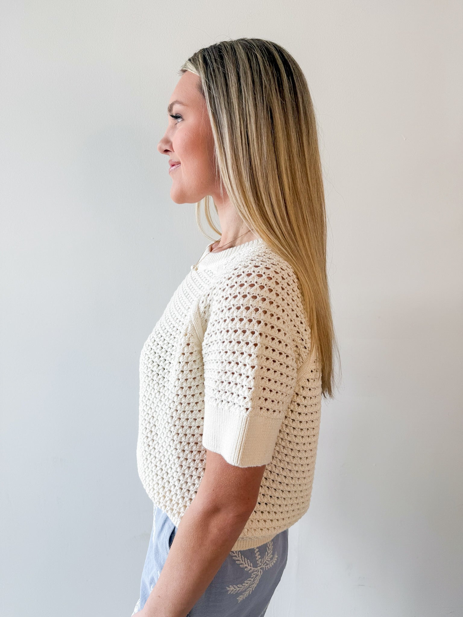 Short Sleeve Knit Shirt - Natural