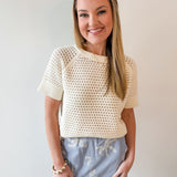 Short Sleeve Knit Shirt - Natural