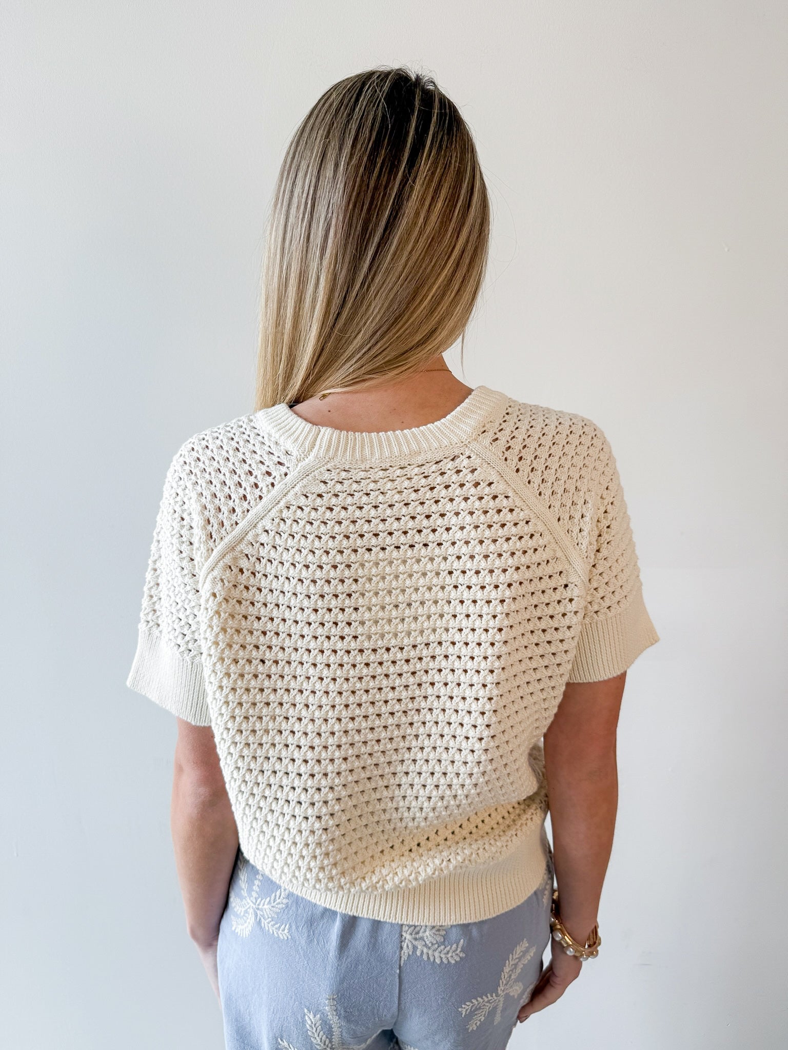 Short Sleeve Knit Shirt - Natural