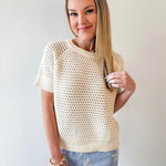 Short Sleeve Knit Shirt - Natural