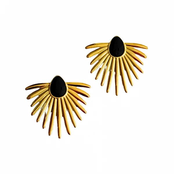"Sienna" - Gold and Black Statement Earring