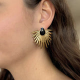"Sienna" - Gold and Black Statement Earring