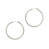 Silver 2" Leverback Hoop