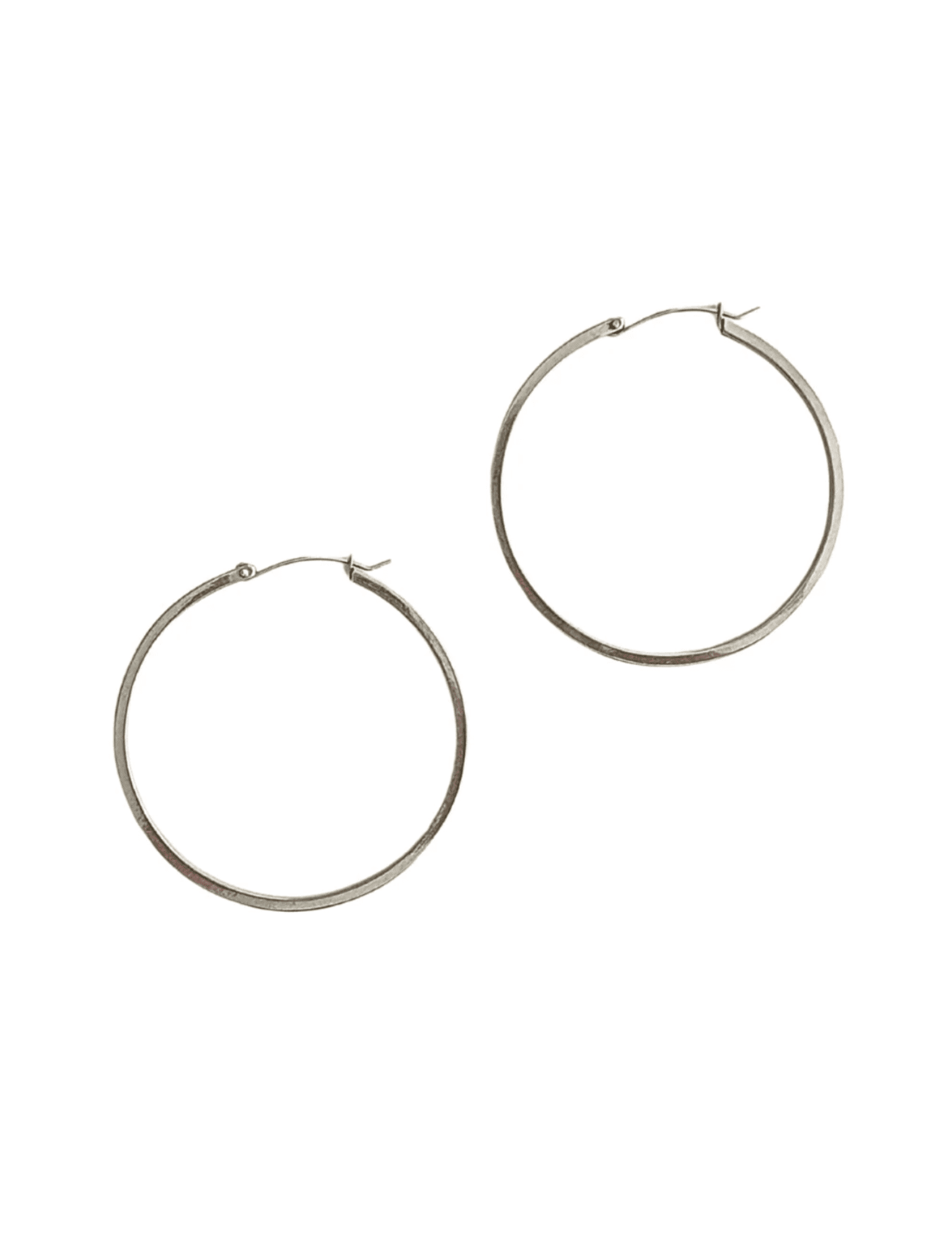 Silver 2" Leverback Hoop
