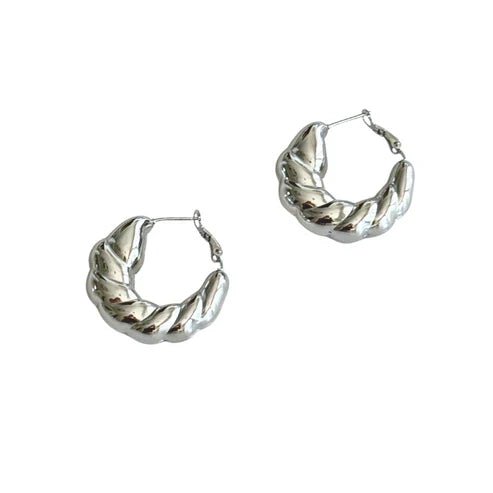 Silver Cornucopia Hoop - 1.5"