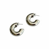 Silver Hammered C - Hoop