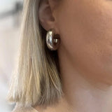 Silver Hammered C - Hoop