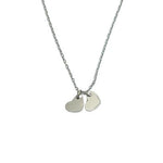 Silver Necklace Featuring Two Heart Charms