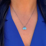 Silver Necklace Featuring Two Heart Charms