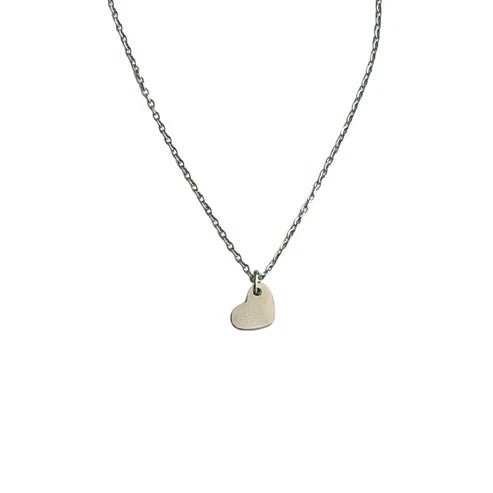 Silver Necklace with Single Heart Charm