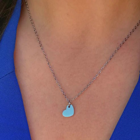 Silver Necklace with Single Heart Charm